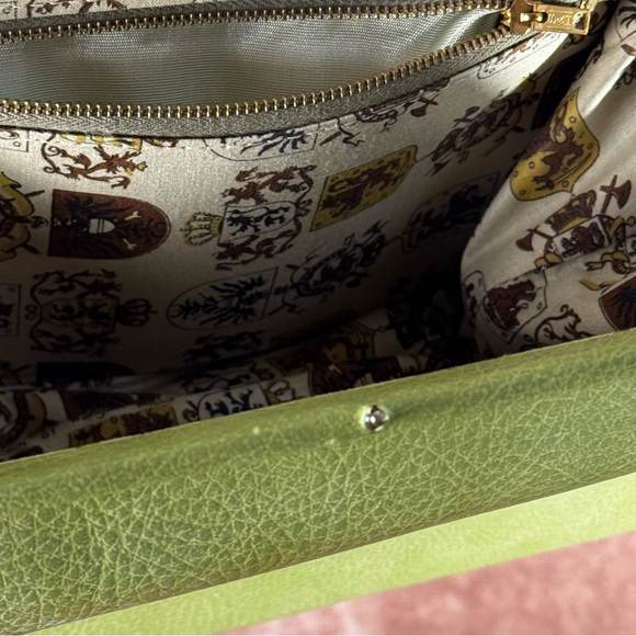 Vintage 60s Pistachio Green Frame Handbag Retro Kelly Style Top Handle - Picture 7 of 11